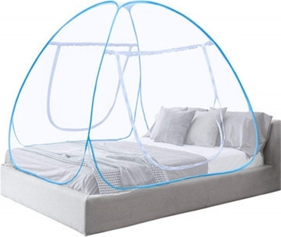 Hitech Polyester Adults Washable PREMIUM BLUE MOSQUITO NET WITH GOOD QUALITY AND BAG Mosquito Net(Blue, Tent)