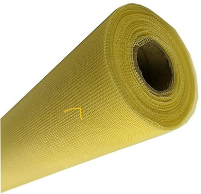 sai praseeda HDPE - High Density Poly Ethylene Adults Washable 48 X 108 Inch_4 X 9 Ft_120 X 270 Cm_Un Stitched Fiber Glass Mosquito Net(Yellow, Frame Hung)