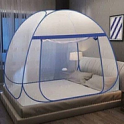 Privine Polyester Adults Washable SmartBuy Double Bed Portable also Suitable FOR KING/QUEEN size Mosquito Net(White, Blue, Tent)