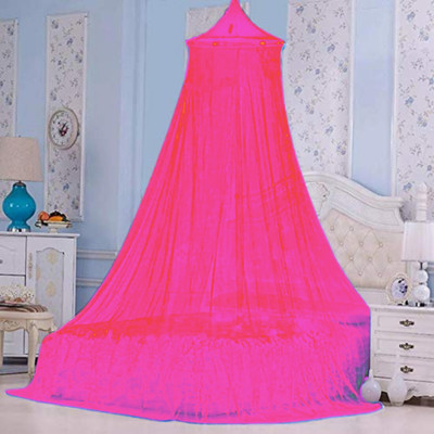Maruti Enterprise Polyester Adults Washable mosquito net Round Ceiling Hanging Double Bed , Polyester Foldable Mosquito Net(Dark Pink, Ceiling Hung)