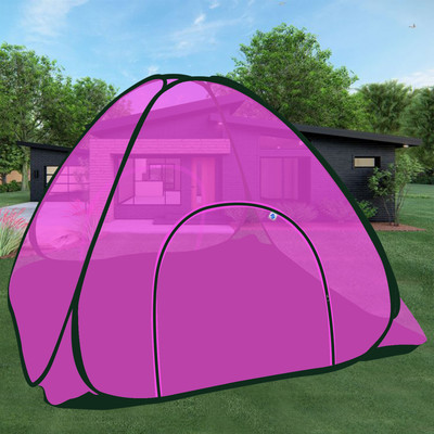 NM CREATION Polyester Adults Washable Polyester Foldable Double Bed Multi Color Mosquito net with Base for Adults Mosquito Net(Pink, Tent)