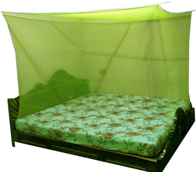 Mehon Craft Cotton Adults Washable Premium Polycotton Elegant Mosquito Net For Double Bed Machhardani Net (6x7 Ft) Mosquito Net(Light Green, Bed Box)