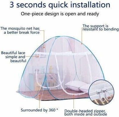 BELSODINE Polyester Adults Washable NEWMOSQUITO NETN278 H278 Mosquito Net(Blue, White, Tent)