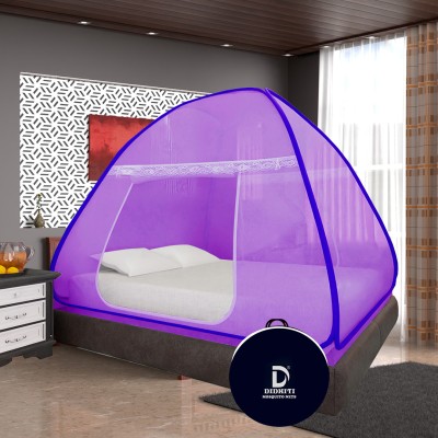 didhiti Polyester Adults Washable mosquito net without base machhardani king size double tent mosquito net double Mosquito Net(Purple, bengani, purpel, Purple, bengani patti, kalar, Tent)