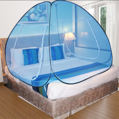 Radhe Polyester Adults Washable SKY BLUE machardani ring wala Mosquito Net(SKY BLUE, Tent)