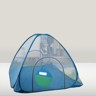 Rsmosquito Polyester Adults Washable Foldable_Blue net_A1 Mosquito Net(Blue, Bed Box)