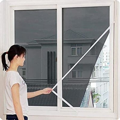 Luvyanshi Traders Polyester Adults Washable Fibre Adults Heavy Quality 120 GSM PVC Coated FIBREGLASS Window Insect Mosquito Mosquito Net(Black, Frame Hung)