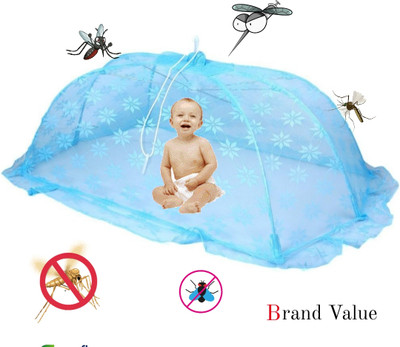 ZIMBLE Nylon Kids Washable Modern Comfort Infant Mosquito Net – Large Size, Safe & Durable Mosquito Net(Blue, Tent)