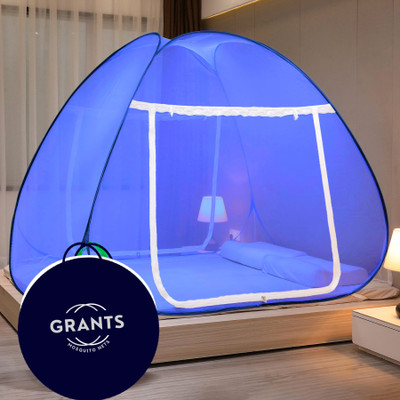 Maruti Enterprise Polyester Adults Washable Polyester Mosquito Net For Double Bed with Free Saviours Mosquito Net Mosquito Net(Blue, Tent)