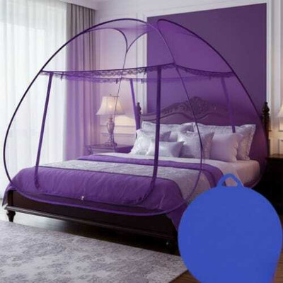 atlion MOSQUITO NET Polyester Washable Adults Mosquito Net(Purple, Tent)