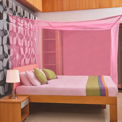 deshit HDPE - High Density Poly Ethylene Adults Washable MN01 Mosquito Net(Pink, Ceiling Hung)
