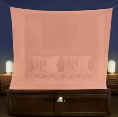 ZIMBLE HDPE - High Density Poly Ethylene Adults Washable HDPE High Density Polyethylene Cotton Adults Washable 3*6.5 Mosquito Net Mosquito Net(MN_Peach, Bed Box)