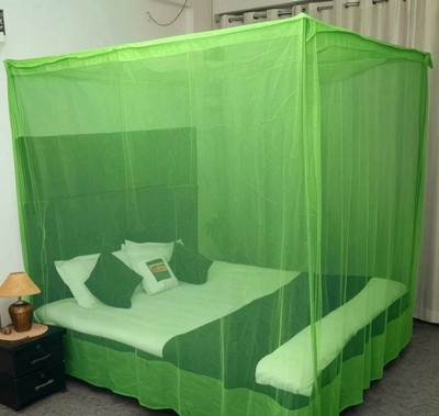 CoverCraze HDPE - High Density Poly Ethylene Adults Washable double bed insect and mosquito net {6x7 ft} Mosquito Net(Green, Tent)