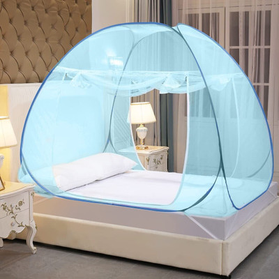 B B Enterprises Polyester Adults Washable Mosquito net for double bed & queen bed Provide full protection from mosquitoes Mosquito Net(White, Blue, Tent)