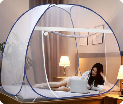 SIFRA Polyester Adults Washable Premium Blue_MS_480 Mosquito Net(OCEAN BLUE, Tent)