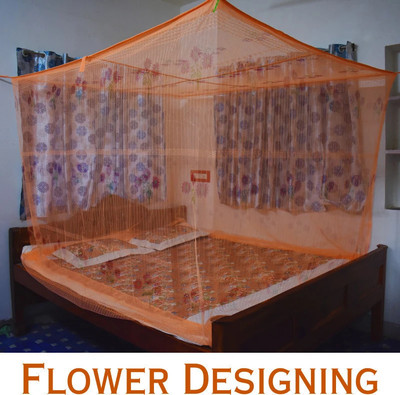 SR ENTERPRISE HDPE - High Density Poly Ethylene Adults Washable SR_F_GREEN MOSQUITO NET 01 Mosquito Net(SOFT ORANGE, Bed Box)