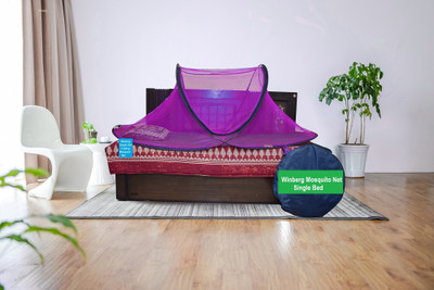 Clivemont Polyester Adults Washable Polyester Adults Washable Heavy Quality Soft Bed Mosquito Net.Pink Mosquito Net(Pink, Ceiling Hung)