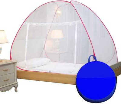 MS SAAD Polyester Adults Washable Foldable With Ventilation Best Visibility Mosquito Net(Pink, Tent)