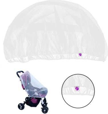 ShreejiHuf Polyester Kids Washable Kids Washable Polyester Baby Stroller Stretchable Mosquito Net for Baby Mosquito Net(White, Frame Hung)