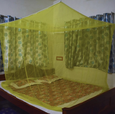 MMSUPER Polyester Adults Washable A_Bed box 6×7 Mosquito Net(Light Green, Bed Box)