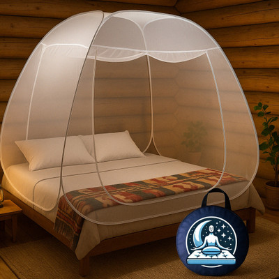 Flipkart SmartBuy Nylon Adults Washable whitwnetslym Mosquito Net(White, Tent)