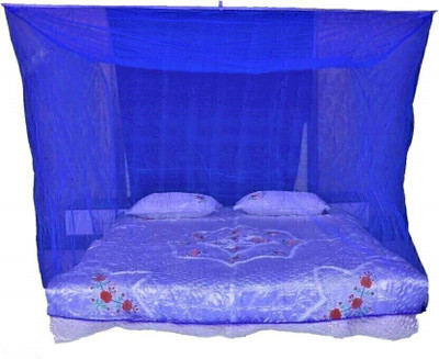 BAPASITARAM Polyester Adults Washable BAPA-The_RK_SB_D_BL_002 Mosquito Net(Blue, Bed Box)