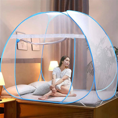 Aetrius Polyester Adults Washable Polyester Adults Mosquito Net, Foldable Nets for Double Bed Mosquito Net(sky Blue, Tent)
