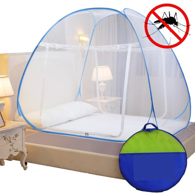 Polyester Adults Washable Polyester Adults Washable Mosquito Net for Single Bed | Foldable Machardani | Polyester Strong 30GSM Mosquito Net(Blue, White, Tent)