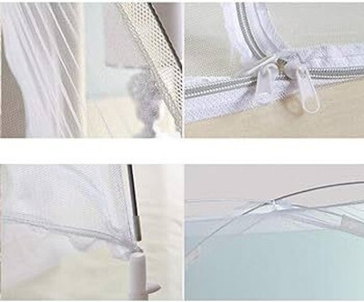 BELSODINE Polyester Adults Washable NEWMOSQUITO NETN239 H239 Mosquito Net(White & Blue, Tent)