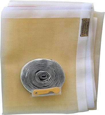 buyagain HDPE - High Density Poly Ethylene Adults Washable Fully stiched 4x5 feet window Mosquito Net(ivory, Frame Hung)