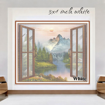 ZIMBLE Fibre Adults Washable Windows Mosquito Net, Insect Net Frame/120 GSM Highly Durable and safe Mosquito Net(3X4 WHITE, Frame Hung)