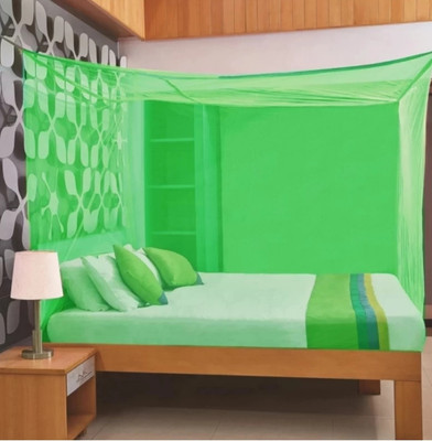 MMSUPER HDPE - High Density Poly Ethylene Adults Washable B_Classic (Size 6x7-ft) Mosquito Net(Green, Bed Box)