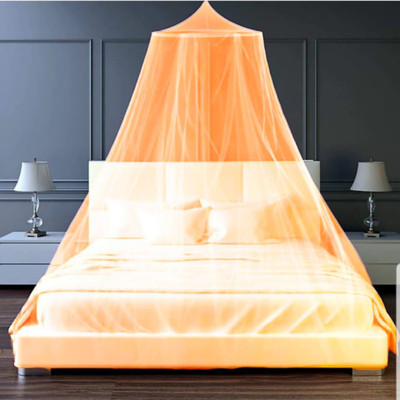 Maruti Enterprise Polyester Adults Washable Round Ceiling Hanging Double Bed , Polyester Foldable Mosquito Net Mosquito Net(Light Orange, Ceiling Hung)