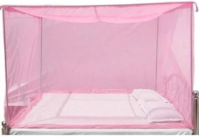 nisha enterprise mosqueto net adualt washebel double bed 6*7 bed box pink colour primium quality. HDPE - High Density Poly Ethylene Washable Adults Mosquito Net(Pink, Bed Box)