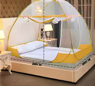 Fozii Enterprises Polyester Adults Washable FFMN-206AB Mosquito Net(Yellow, Tent)
