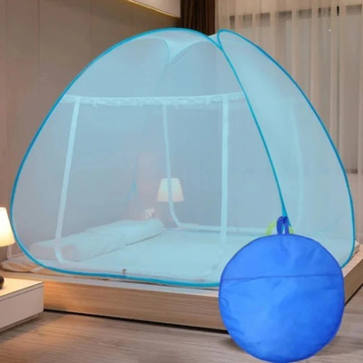 FOZI ENTERPRISES Polyester Adults Washable FoziMN-1664AB Mosquito Net(SKY BLUE, Tent)