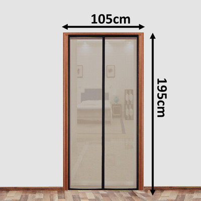 SafeMyles Polyester Adults Washable Auto-Closing Magnetic Door Mosquito Net(Brown, Frame Hung)