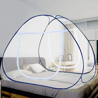 Shifra Polyester Adults Washable PREMIUM BLUE MOSQUITO NET / HEAVY QUALITY NET WITH BAG Mosquito Net(White, Blue, Tent)