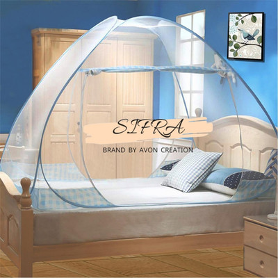 SIFRA Polyester Adults Washable Premium Mosquito Net Import Quality Mosquito Net(Blue, Tent)