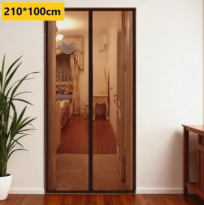 Aditya Polyester Adults Washable Auto-Closing Magnetic Door Mosquito Net_a342 Mosquito Net(Black, Frame Hung)