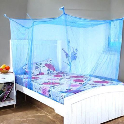 ASTEXTILE Polyester Adults Washable Double Bed Mosquito Net pack of 1,Tent_17Blue Mosquito Net(Blue, Tent)