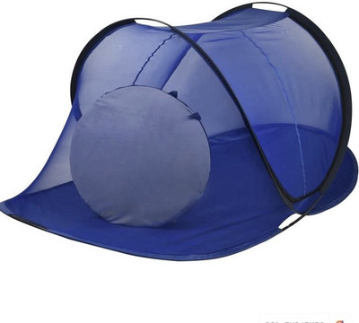 Gehloth Enterprises Polyester Adults Washable blue colour single bed Mosquito Net(Blue, Bed Box)