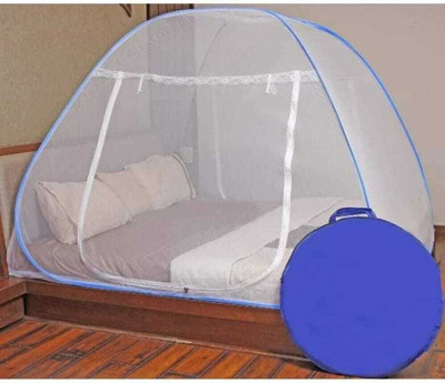 ROKSEN Polyester Adults Washable Mosquito Net for Queen Size Double Bed, Machardani Protection Mosquito Net(Blue, Tent)