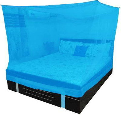 Iblay Polyester Adults Washable Single bed 4x6.5ft Mosquito Net(Blue, Bed Box)