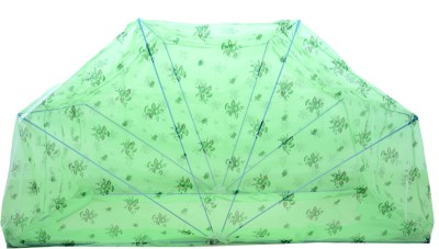 Elegant Mosquito Net Nylon Adults 4x6 Feet Single Bed Mosquito Net(Green, Frame Hung)