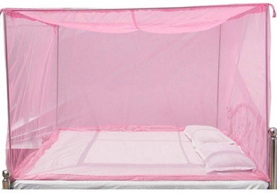 Creative unlimited HDPE - High Density Poly Ethylene Adults Washable Double Bed 6*6 Washabe Frame Hung type Mosquito Net with High Quality Mosquito Net(Pink, Tent)
