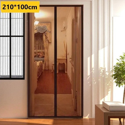 Aditya Polyester Adults Washable Auto-Closing Magnetic Door Mosquito Net_a24 Mosquito Net(Black, Frame Hung)