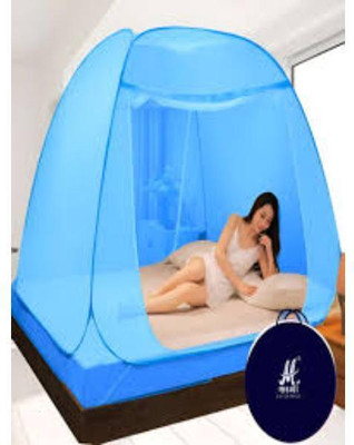 MMSUPER HDPE - High Density Poly Ethylene Adults Washable A_Tent Mosquito Net2 Mosquito Net(Blue, Tent)