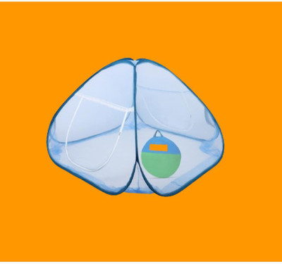 Rsmosquito Polyester Adults Washable Foldable_Blue net_A1 Mosquito Net(Blue, Bed Box)