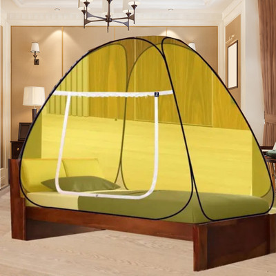 didhiti Polyester Adults Washable machardani king size single bed cotton masari Single mosquito net for small size Mosquito Net(Khaki, Khaki, Khaki, khakhi, Khaki patti, rangu, Tent)